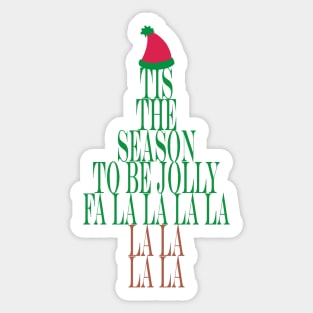 Tis the Season to be Jolly Christmas Tree Sticker